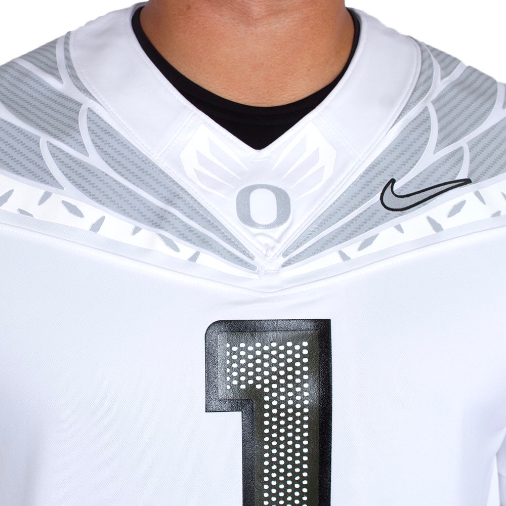 Classic Oregon O, Nike, White, Jerseys, Men, Football, Game Day, 2024, #1, Alt 5, Diamond Plate, 798963